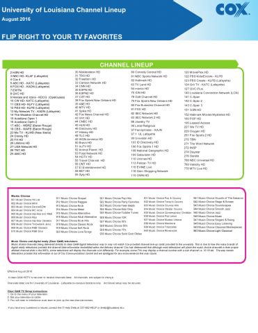 Printable Cox Channel Guide