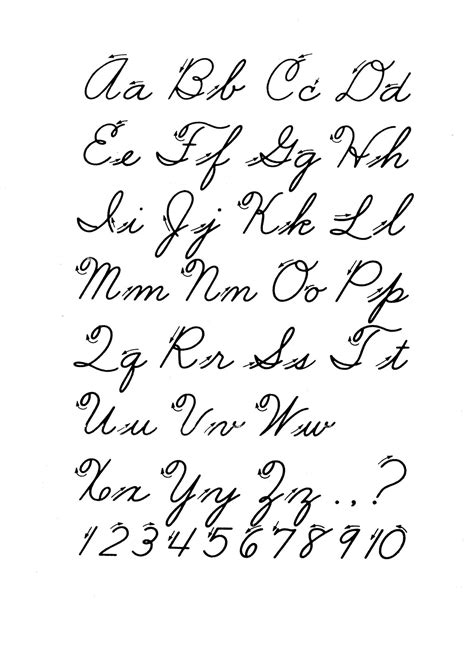 Printable Cursive Alphabet Free