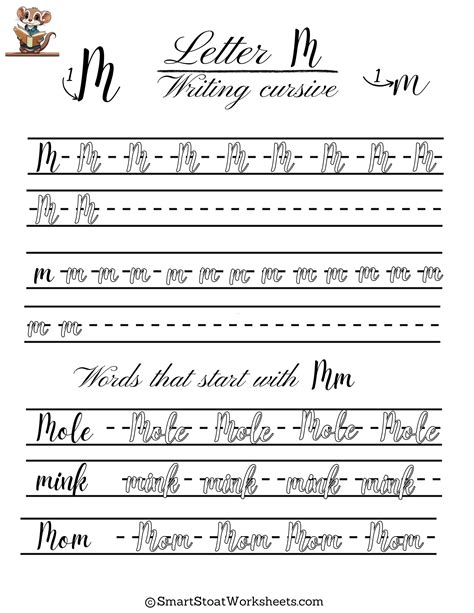 Printable Cursive Letter M Print Letter M in Cursive Writing