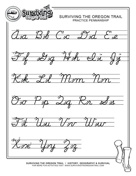 Printable Cursive Writing Practice Sheets Az