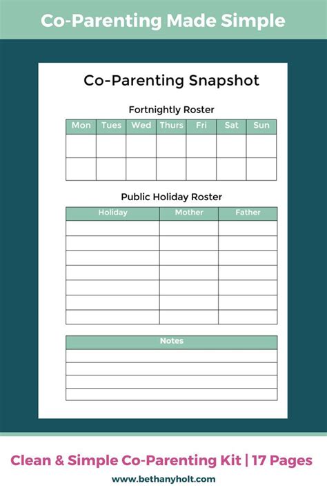 Printable Custody Journal Templates