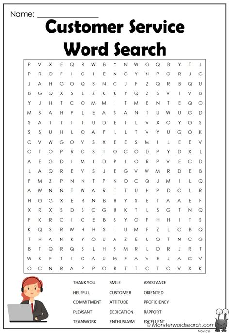 Printable Customer Service Word Search Word Search Printable
