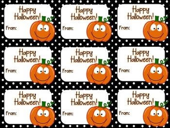 Printable Cute Halloween Gift Tag Happy Halloween Tpt