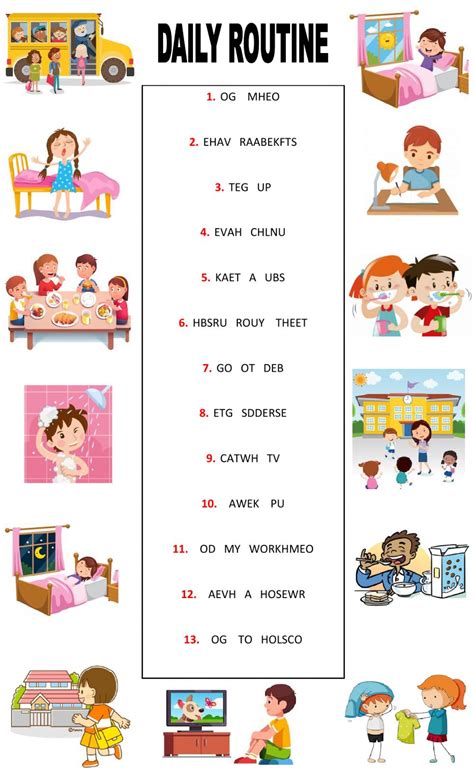 Printable Daily Routine Schedule Printable Lab