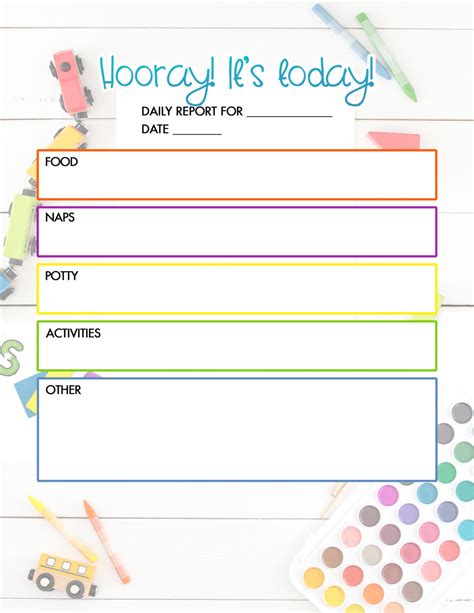 Printable Daycare Daily Reports