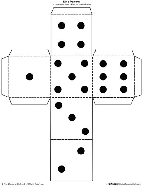 Printable Dice Pattern A to Z Teacher Stuff Printable Pages and