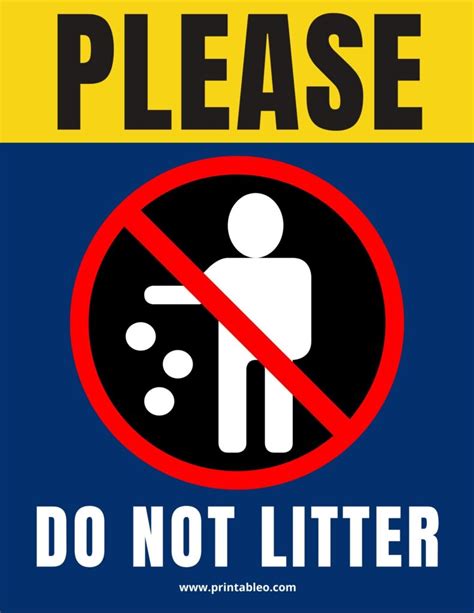 Printable Do Not Litter Sign