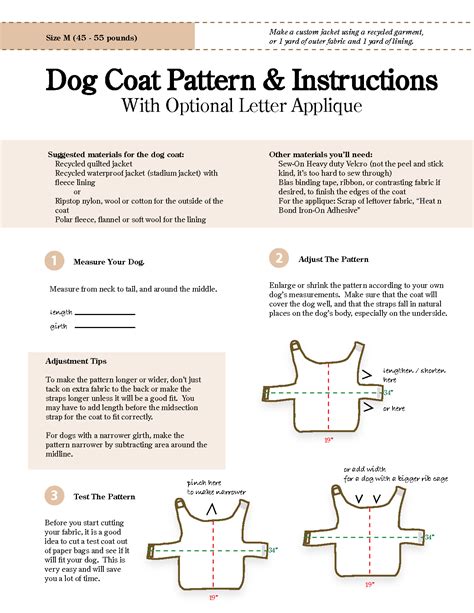 Printable Dog Coat Pattern Pdf