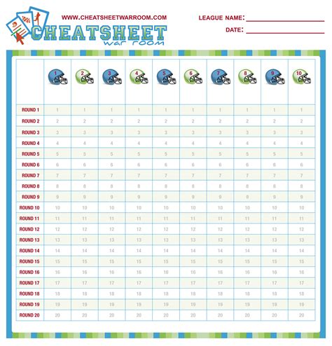 Printable Draft Cheat Sheet