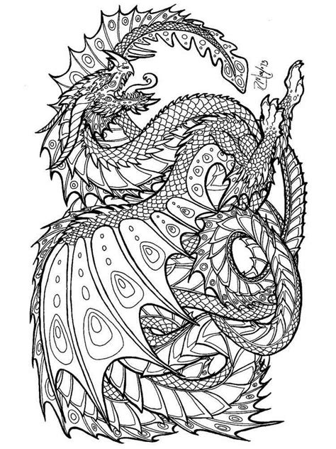 Printable Dragon Coloring Pages For Adults
