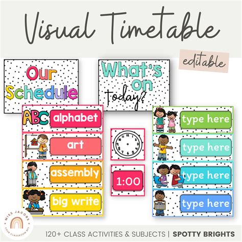 Printable Editable Visual Timetable Cards one of the most effective