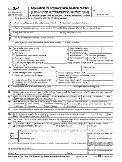 Printable Ein Forms Printable Forms Free Online