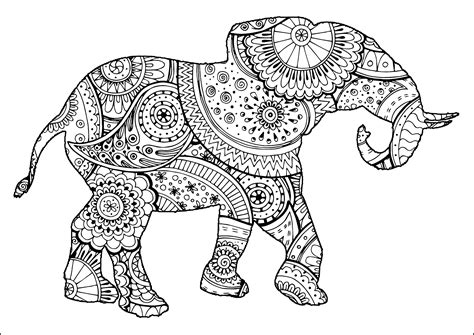 Printable Elephant Coloring Pages Patterns