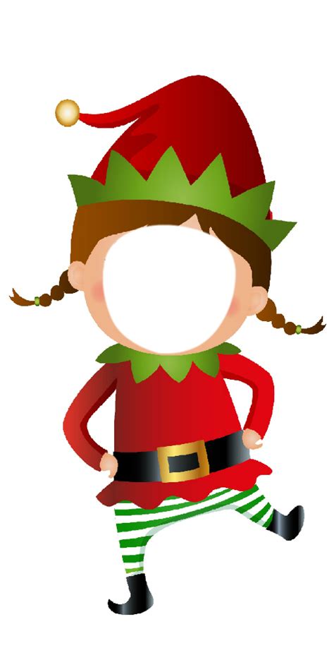Printable Elf Face In Hole