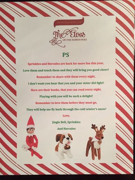 Printable Elf Pet Arrival Letter