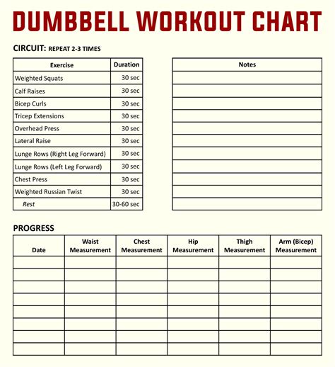 Printable Exercise Charts