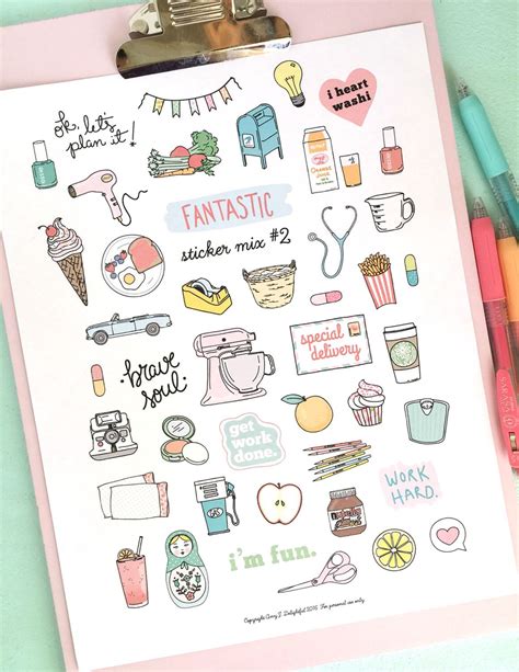 Printable FANTASTIC Sticker MIX 2 Digital File Instant Download