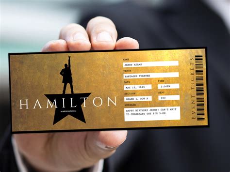 Printable Fake Hamilton Tickets Free