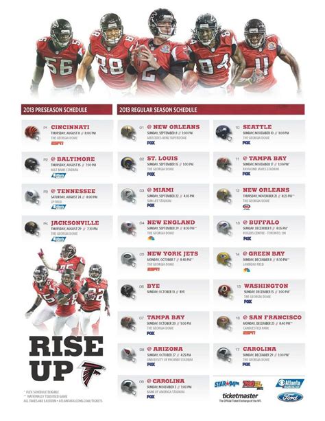Printable Falcons Schedule Customize and Print