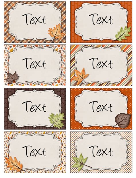 Printable Fall Name Tags