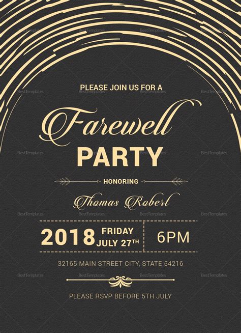 Printable Farewell Invitations Templates