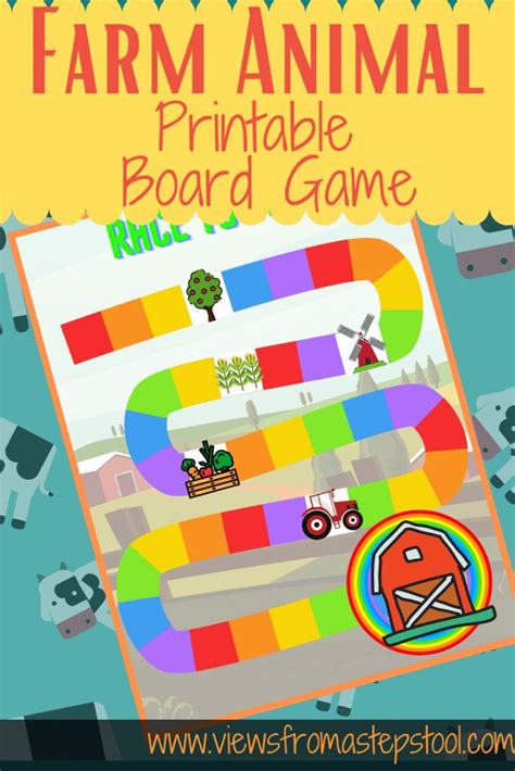 Printable Farm Animal Board Game Views From a Step Stool