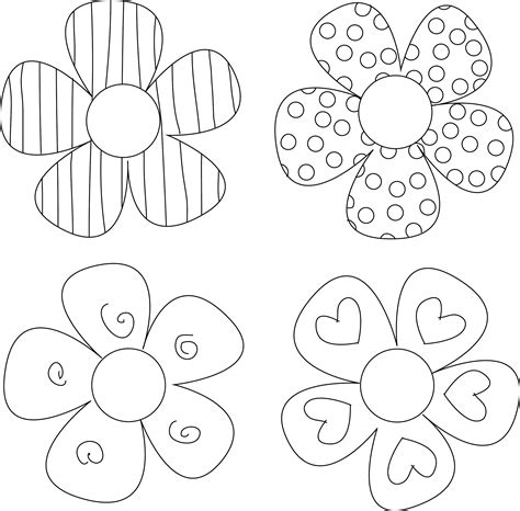 Printable Flower Templates Coloring Home