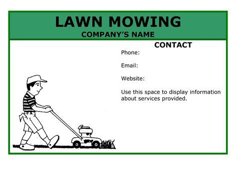 Printable Free Lawn Care Template