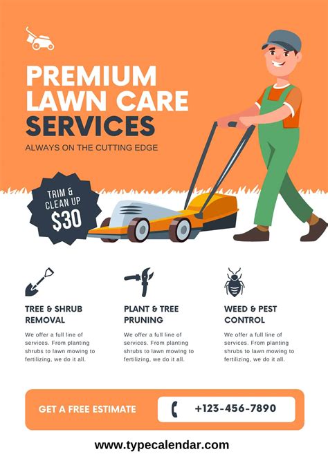 Printable Free Lawn Care Templates