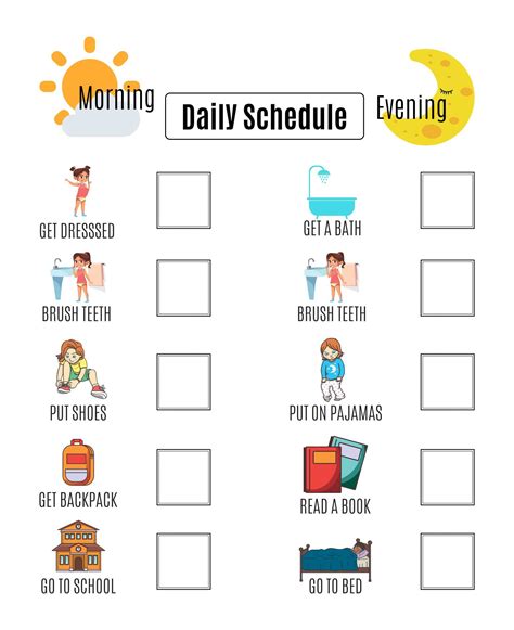 Printable Getting Dressed Visual Schedule Printable Calendars AT A GLANCE