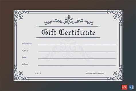 Printable Gift Certificate Template Google Docs Classles Democracy