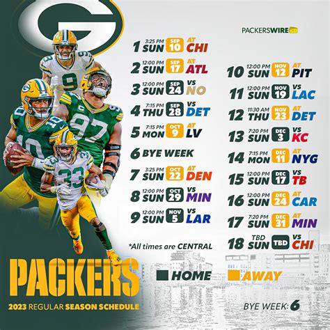 Printable Green Bay Packer Schedule