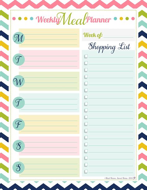 Printable Grocery List And Meal Planner