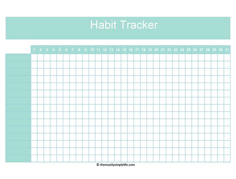 Printable Habit Tracker Template