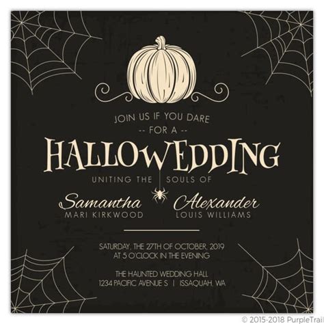 Printable Halloween Wedding Invitations Ideas And Inspiration