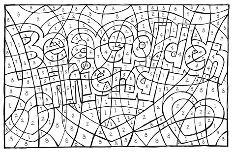 Printable Hidden Picture Color by Number 101 Activity