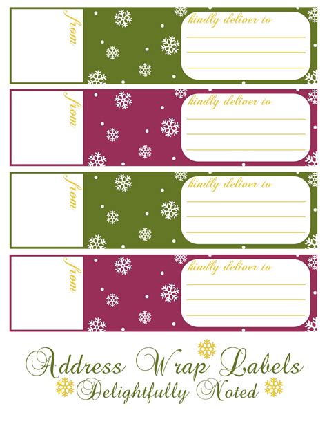 Printable Holiday Wrap Around Address Labels Delightfully Noted