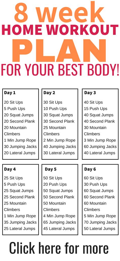 Printable Home Workout Plan