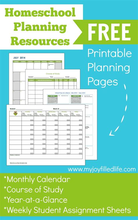 Printable Homeschool & Household Planner Pages