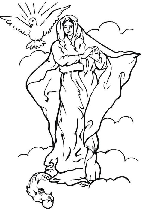 Printable Immaculate Conception Coloring Page