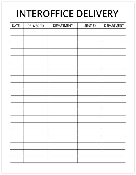 Printable Interoffice Mail Template