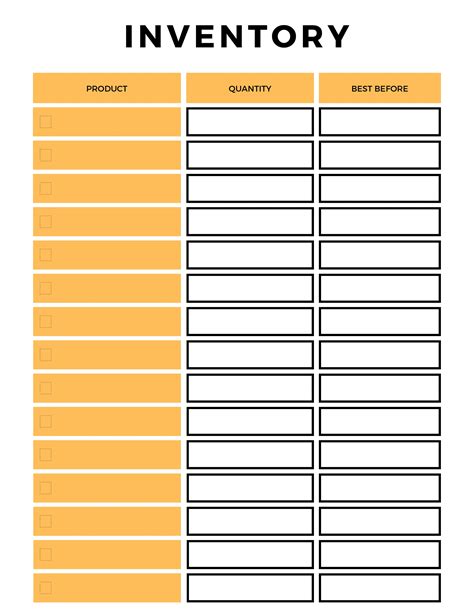 Printable Inventory Management Form Inventory Sheet