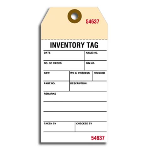 Printable Inventory Tags