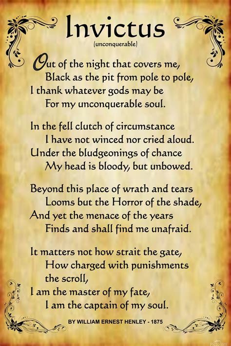 Printable Invictus Poem