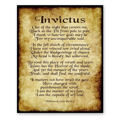 Printable Invictus Poem Portal Tutorials