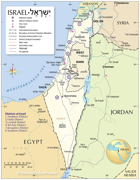 Printable Israel Map Today