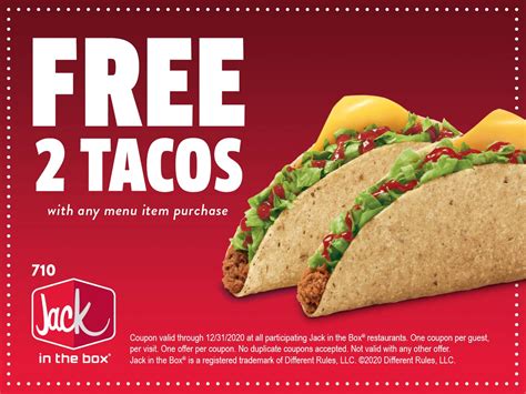 Printable Jackinthebox Com Coupon 2 Free Tacos With Any Purchase