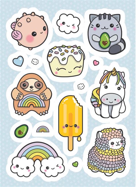 Printable Kawaii Stickers