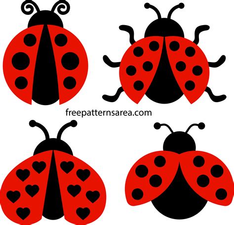 Printable Ladybug Clipart Vectors Free SVG Files