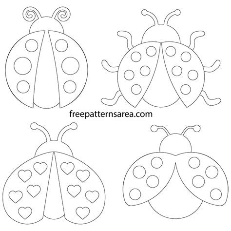 Printable Ladybug Clipart Vectors Free SVG Files FreePatternsArea
